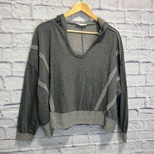 Zenana Outfitters s/m Charcoal Gray Hoodie Crop nwot